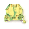 Dinkle DK2.5N-PE DIN Rail Grounding Terminal Block with Cover DK2.5NC-PE Screw Type Green Yellow UL 12-28AWG 600V, Pack of 25