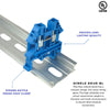 Dinkle Blue DK4N-BL DIN Rail Terminal Block Screw Type UL 600V 30A 10-22AWG, Pack of 100