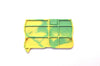 Dinkle AK2.5C-YG DIN Rail Terminal Block End Cover for AK1.5-PE and AK2.5-PE Yellow Green, Pack of 100