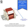 ICI Dinkle Bus Bar Power Distribution Quick Connections Red Black Labeled Finger Safe 600V 20A 12-22AWG Marine Busbar Bussbar Buss 20 Positions