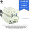 Dinkle White DK2.5N-WE DIN Rail Terminal Block Screw Type UL 600V 20A 12-22AWG, Pack of 100