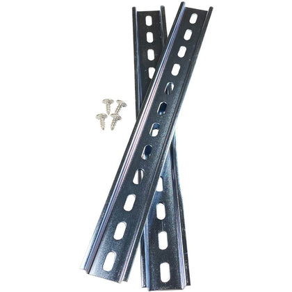 ICI 2 Pieces DIN Rail Slotted Steel Zinc Plated RoHS 12