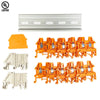 ICI Dinkle Assembly DK2.5N-OR 10 Gang Box Connector DIN Rail Terminal Blocks, 12-22 AWG, 20 Amp, 600 Volt Separate Circuits Orange