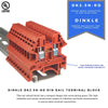 Dinkle UL Listed DIN Rail Terminal Block Kit #1 Red/Black Dinkle 20 DK2.5N 12 AWG Gauge 20A 600V Ground DK4N-PE Jumper DSS2.5N-10P End Covers End Brackets
