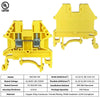 ICI Dinkle Assembly DK2.5N-YW 10 Gang Box Connector DIN Rail Terminal Blocks, 12-22 AWG, 20 Amp, 600 Volt Separate Circuits Yellow