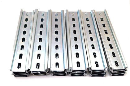 30 Pieces DIN Rail Slotted Steel Zinc Plated RoHS 8